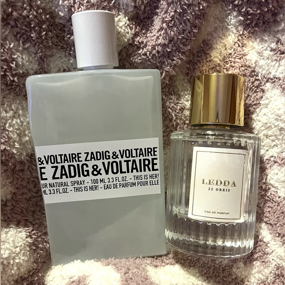 Set of empty perfume bottles - Zadig & Voltaire and Ledda